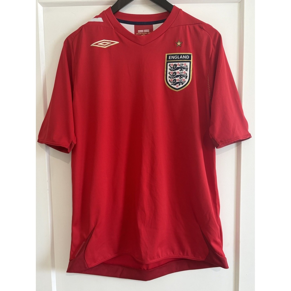 Umbro England 2006 2008 Away Jersey Red World Cup Soccer Shirt Size M Kickoff